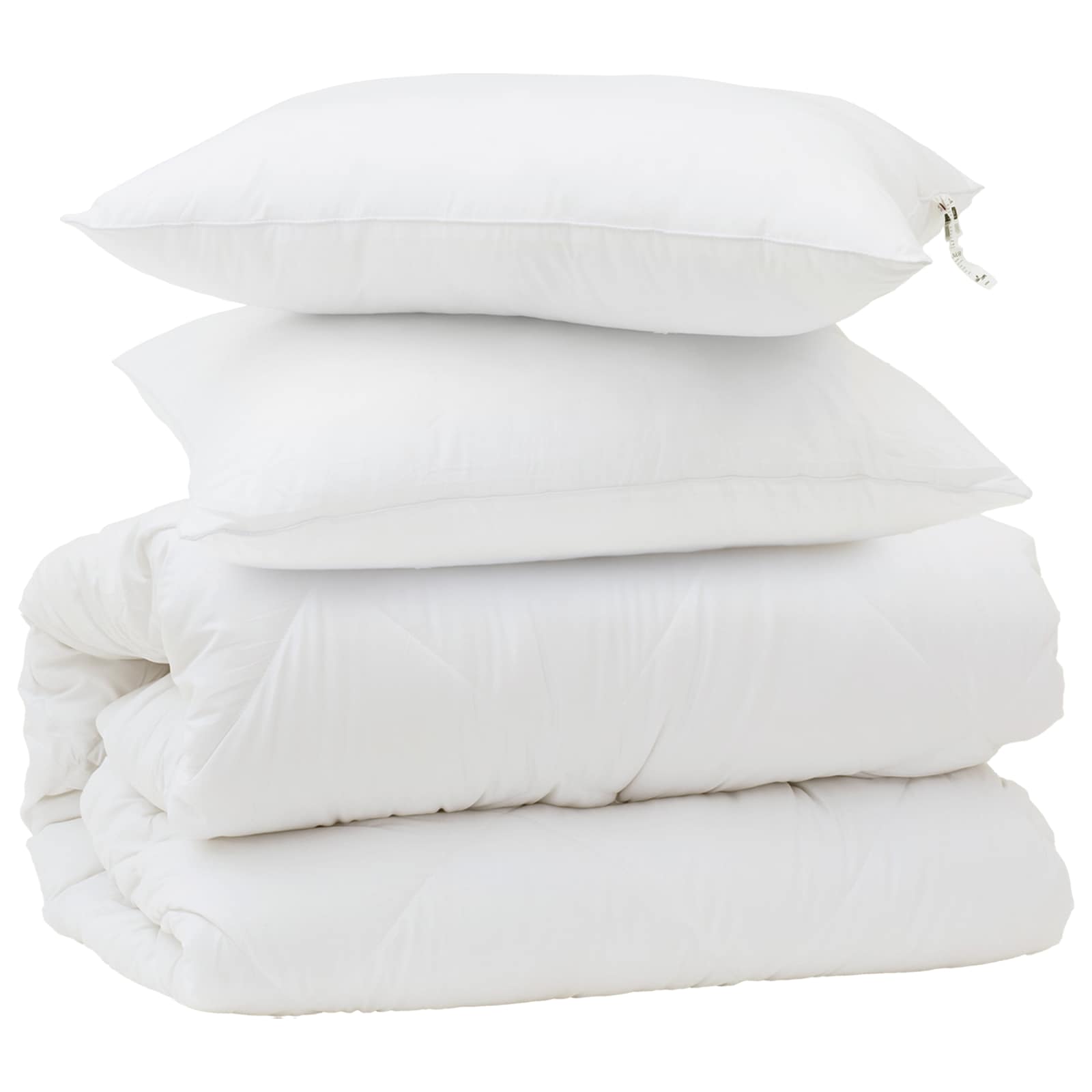 Vidaxl dekbed set met kussen 3 pcs wit microfiber en dons feather