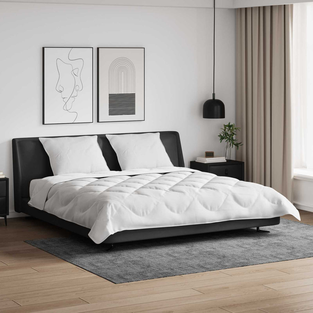 Vidaxl dekbed met kussens met kussen 3 st wit microvezel