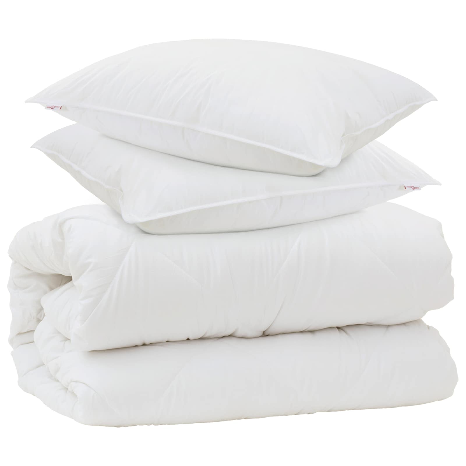 Vidaxl dekbed met kussens met kussen 3 pcs wit microvezel