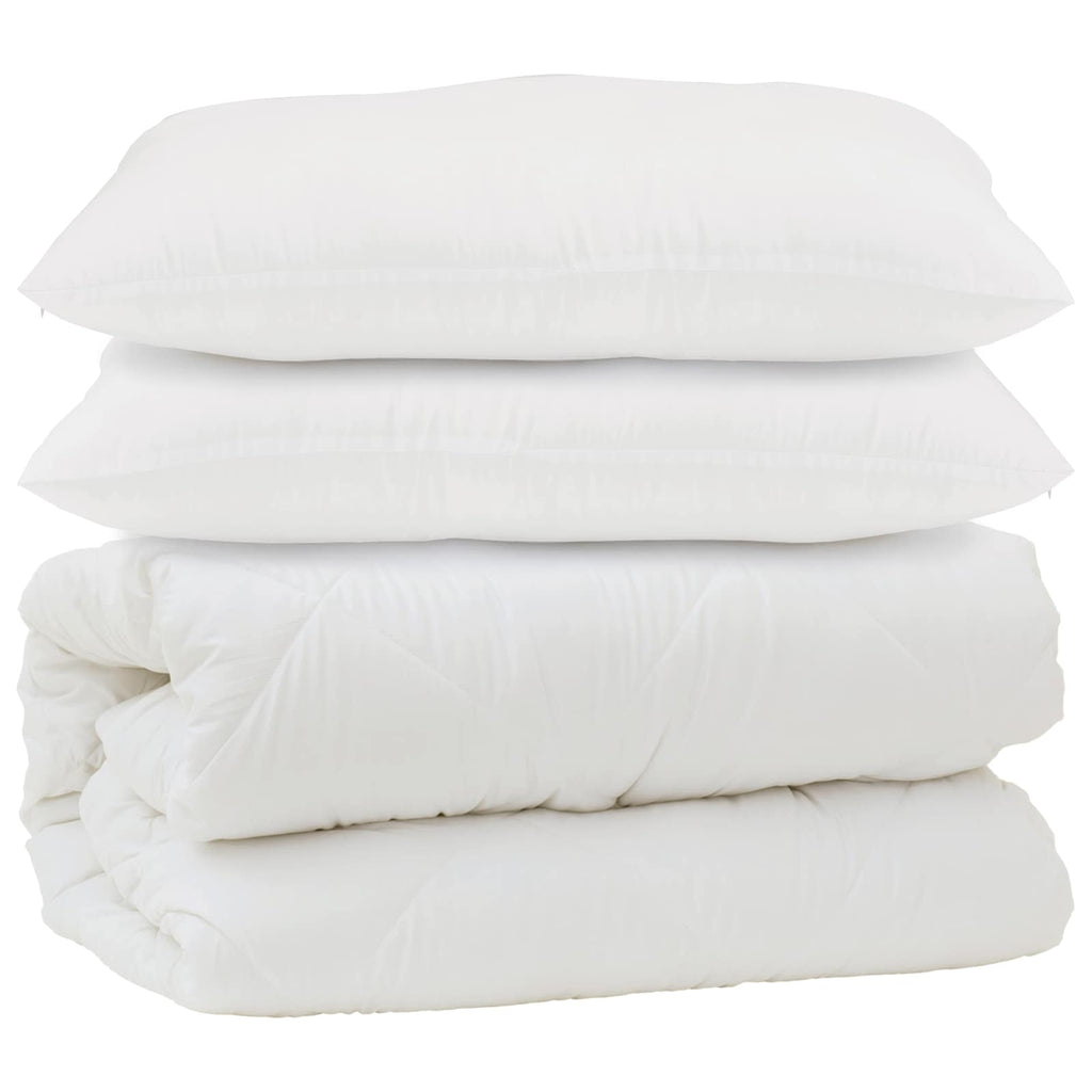 Vidaxl dekbed met kussen 3 pcs wit microfibre