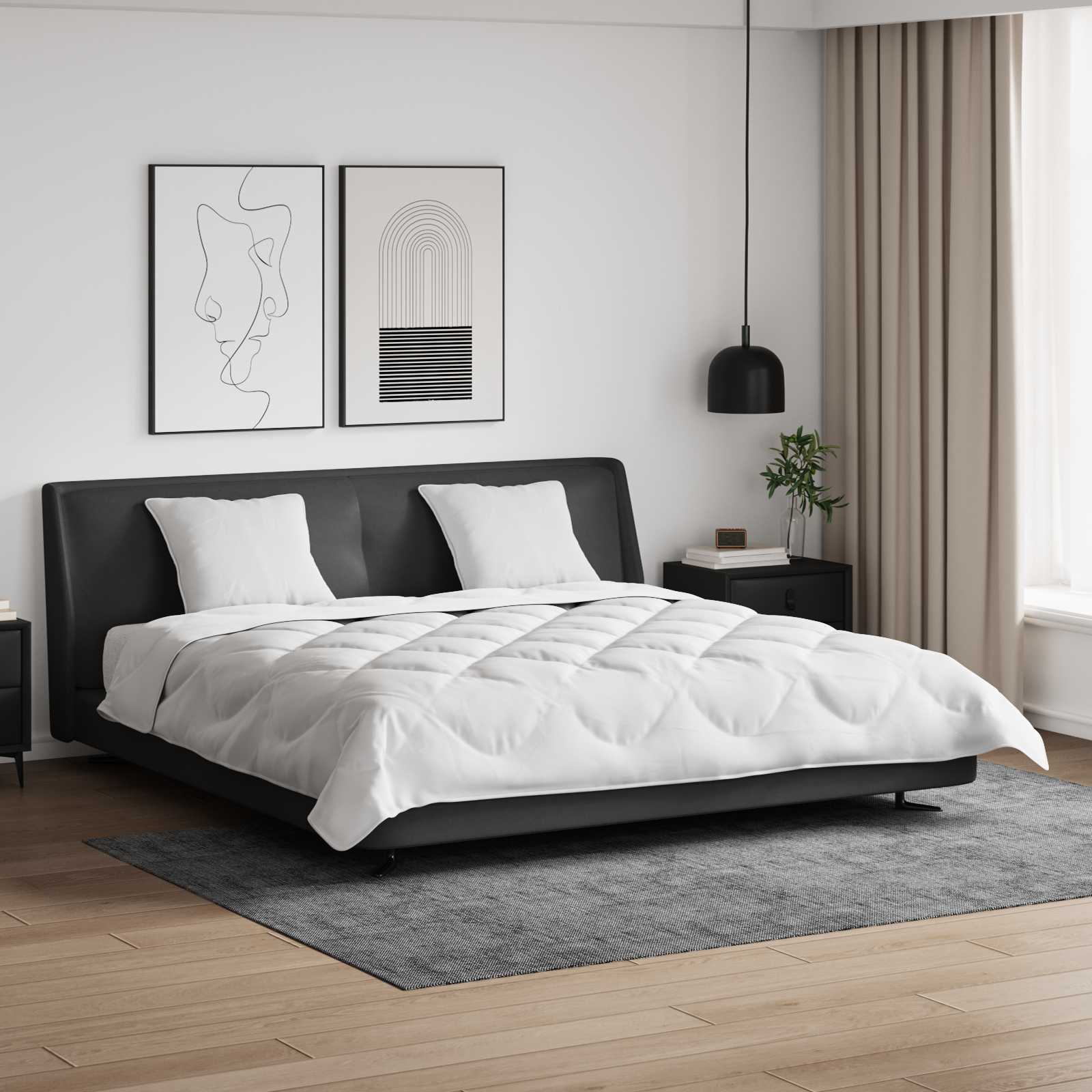 Vidaxl dekbed met kussen 3 pcs wit microfibre