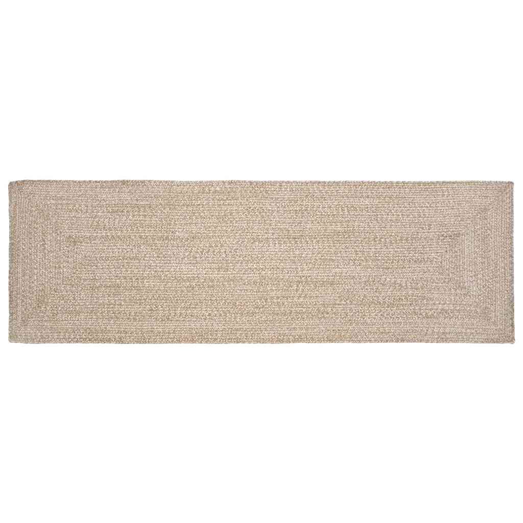 Vidaxl vloerkleden rechthoekig natuurlijk en wit 60 x 250 cm jute