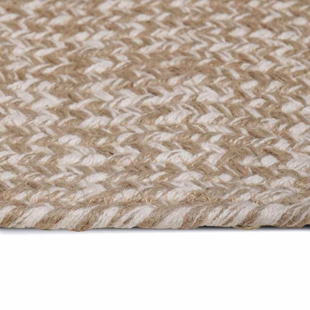 Vidaxl vloerkleden rechthoekig natuurlijk en wit 80 x 150 cm jute