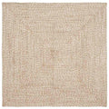 Vidaxl vloerkleden vierkant natuurlijk en wit 120 x 120 cm jute