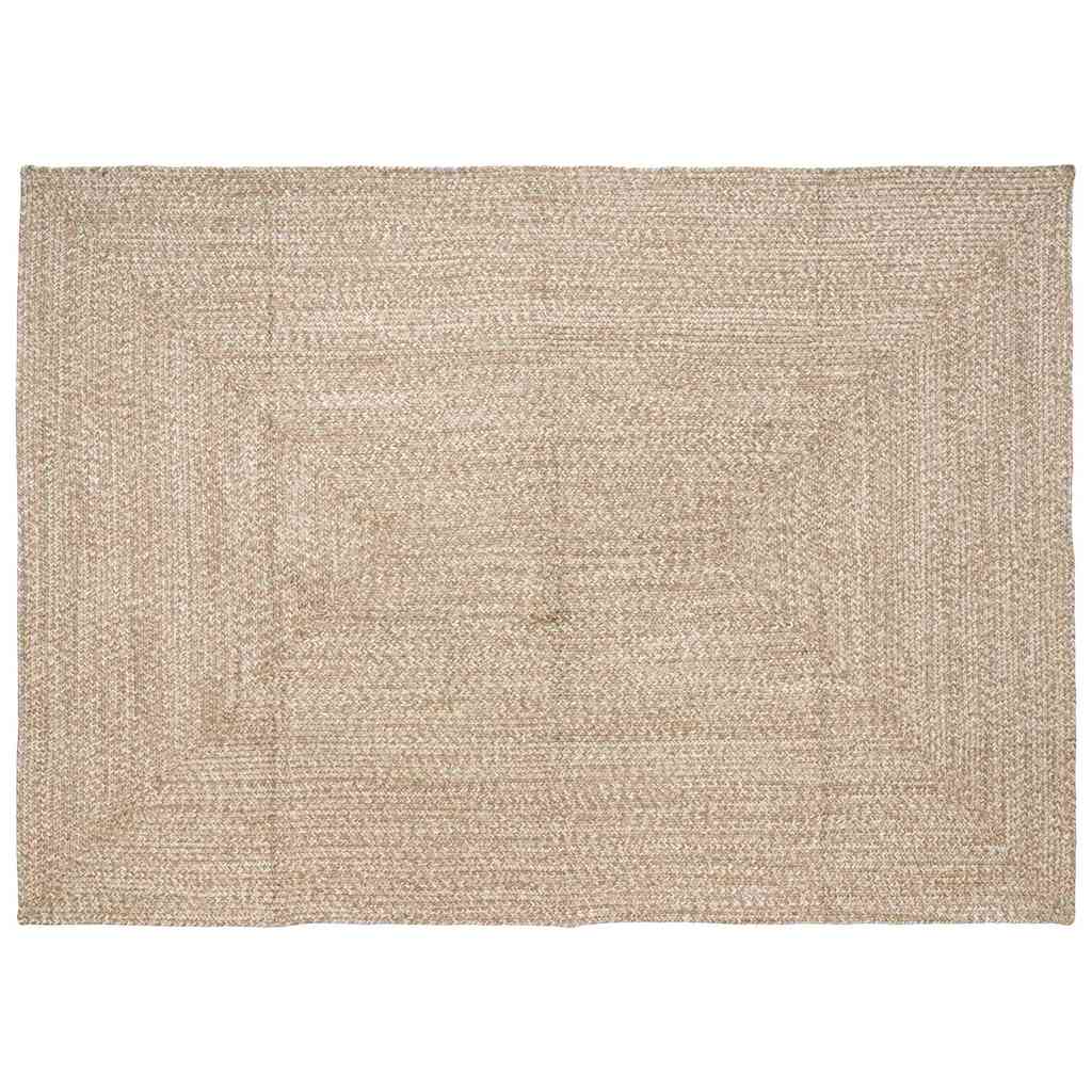 Vidaxl vloerkleden rechthoekig natuurlijk en wit 200 x 290 cm jute