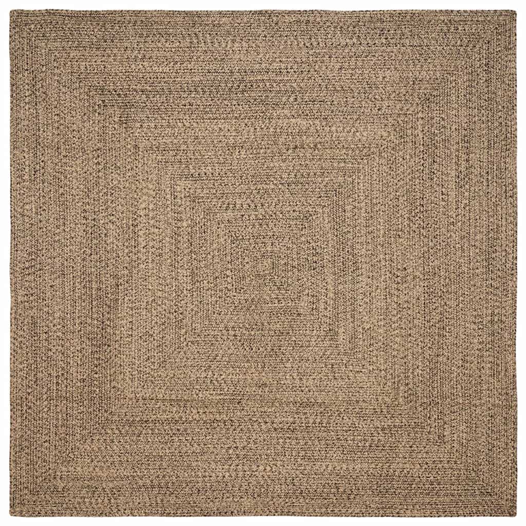 Vidaxl vloerkleden vierkant natuurlijk en zwart 200 x 200 cm jute