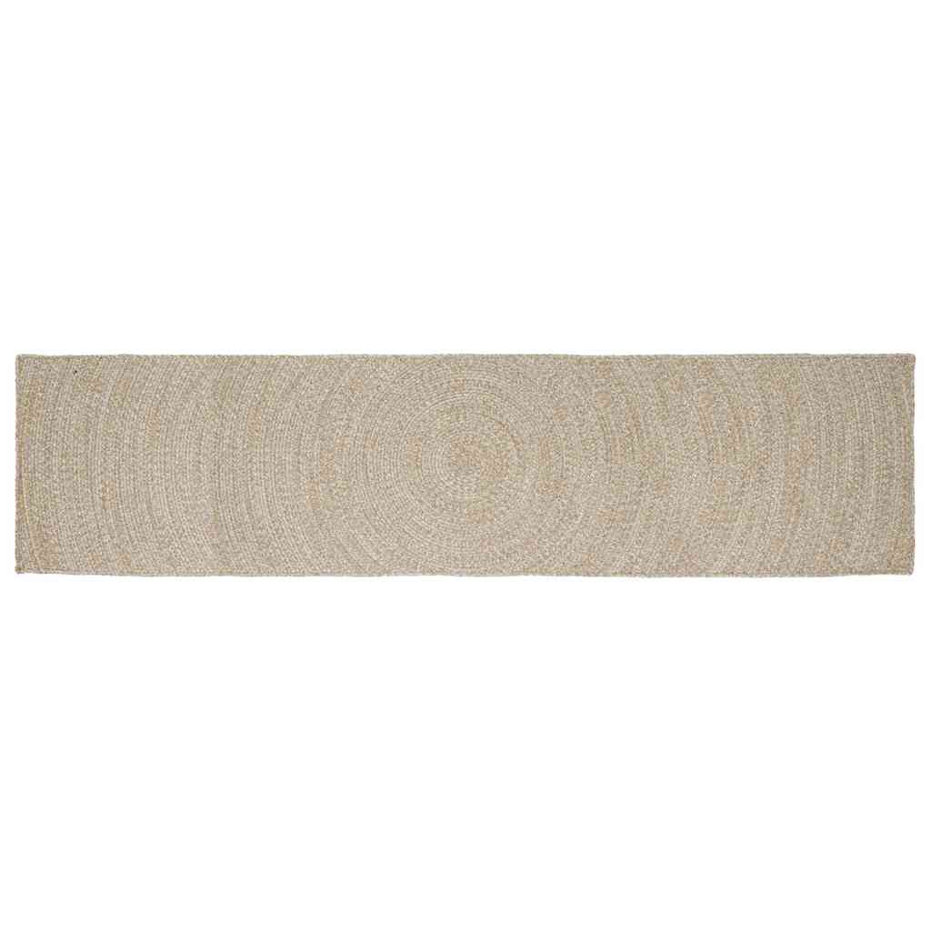 Vidaxl vloerkleden rechthoekig natuurlijk en wit 80 x 400 cm jute