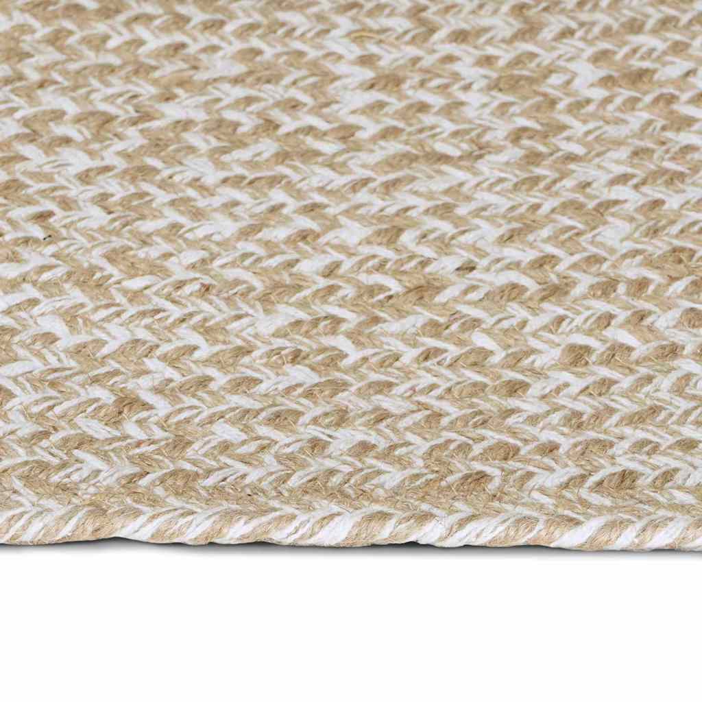 Vidaxl vloerkleden rechthoekig natuurlijk en wit 100 x 200 cm jute