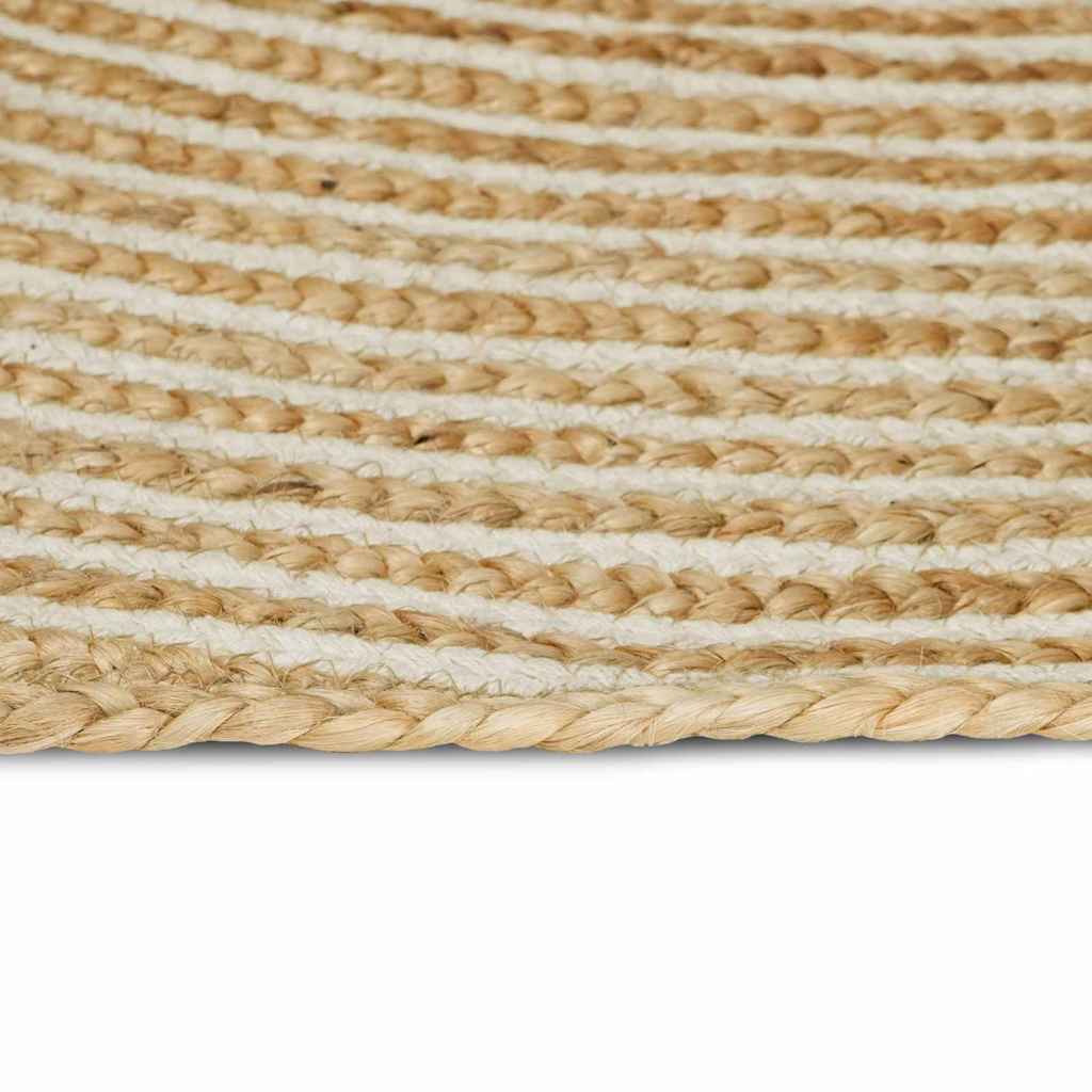 Vidaxl vloerkleed natuurlijk en wit 80 x 250 cm jute
