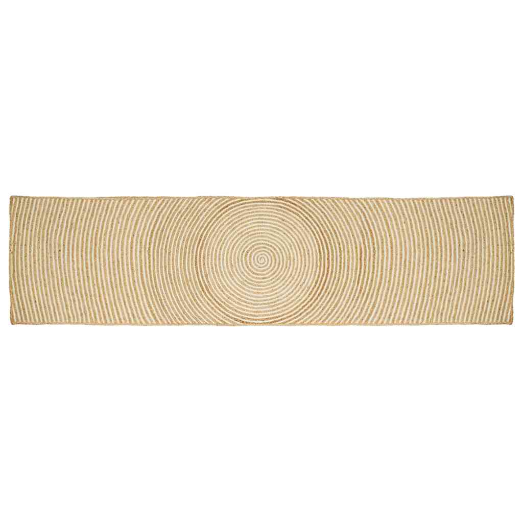 Vidaxl vloerkleed natuurlijk en wit 80 x 400 cm jute