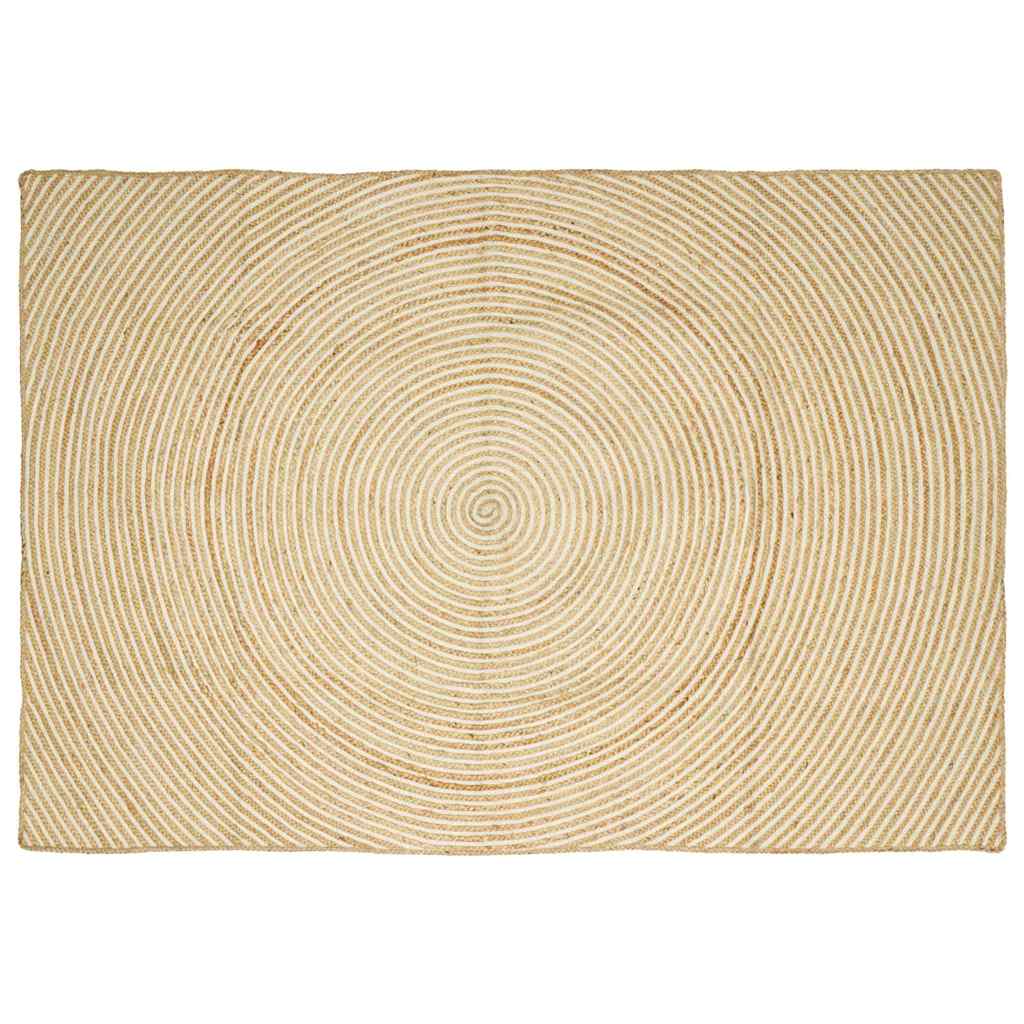 Vidaxl vloerkleed natuurlijk en wit 160 x 230 cm jute