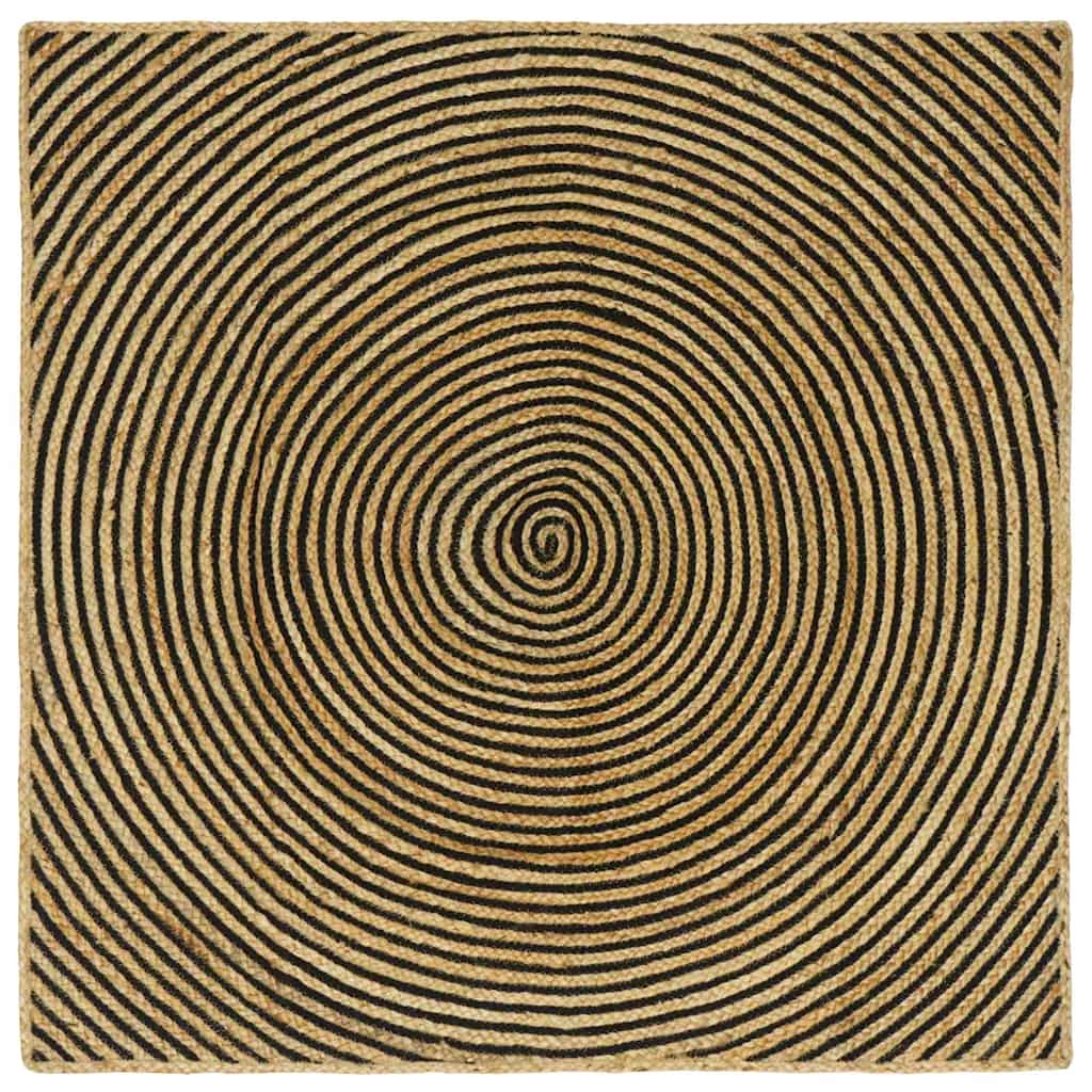 Vidaxl vloerkleed natuurlijk en zwart 160 x 160 cm jute