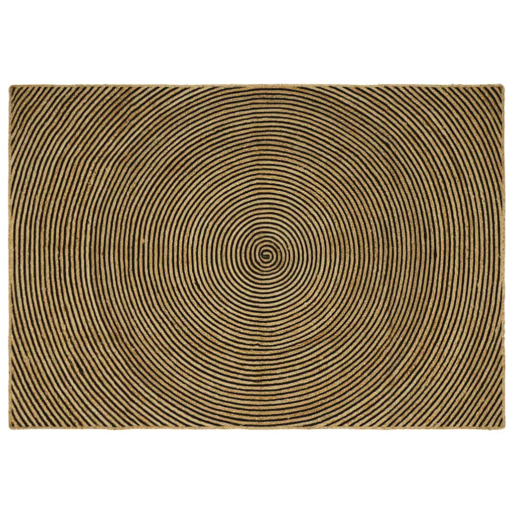 Vidaxl vloerkleed natuurlijk en zwart 240 x 340 cm jute