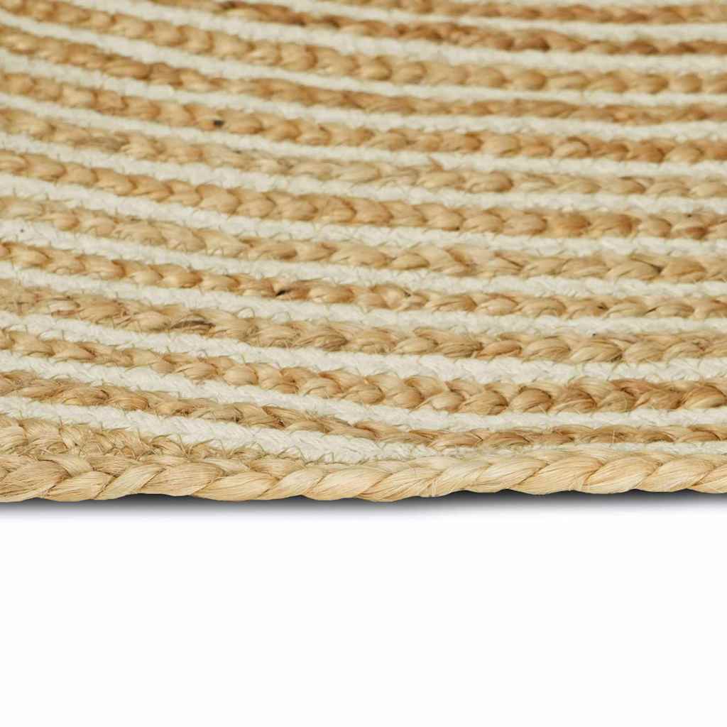 Vidaxl vloerkleed natuurlijk en wit 205 x 305 cm jute