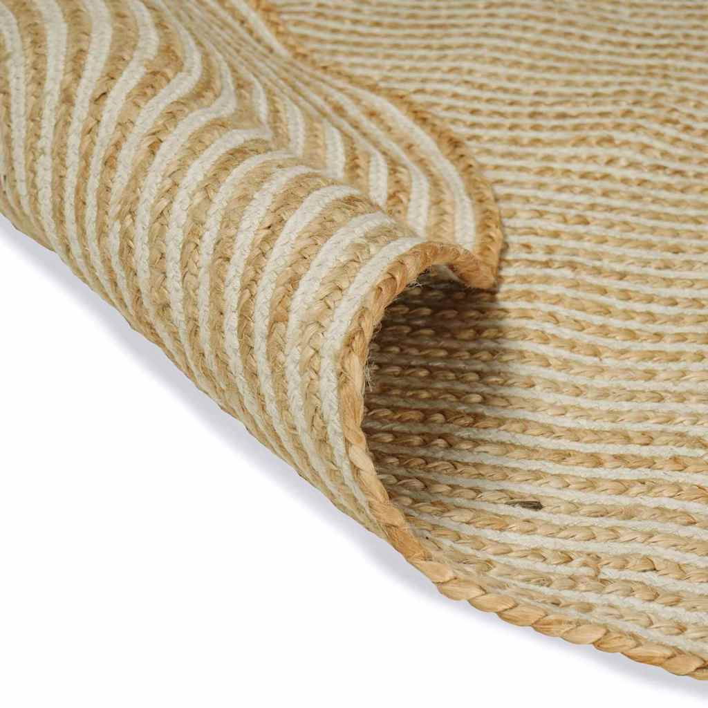 Vidaxl vloerkleed natuurlijk en wit 205 x 305 cm jute