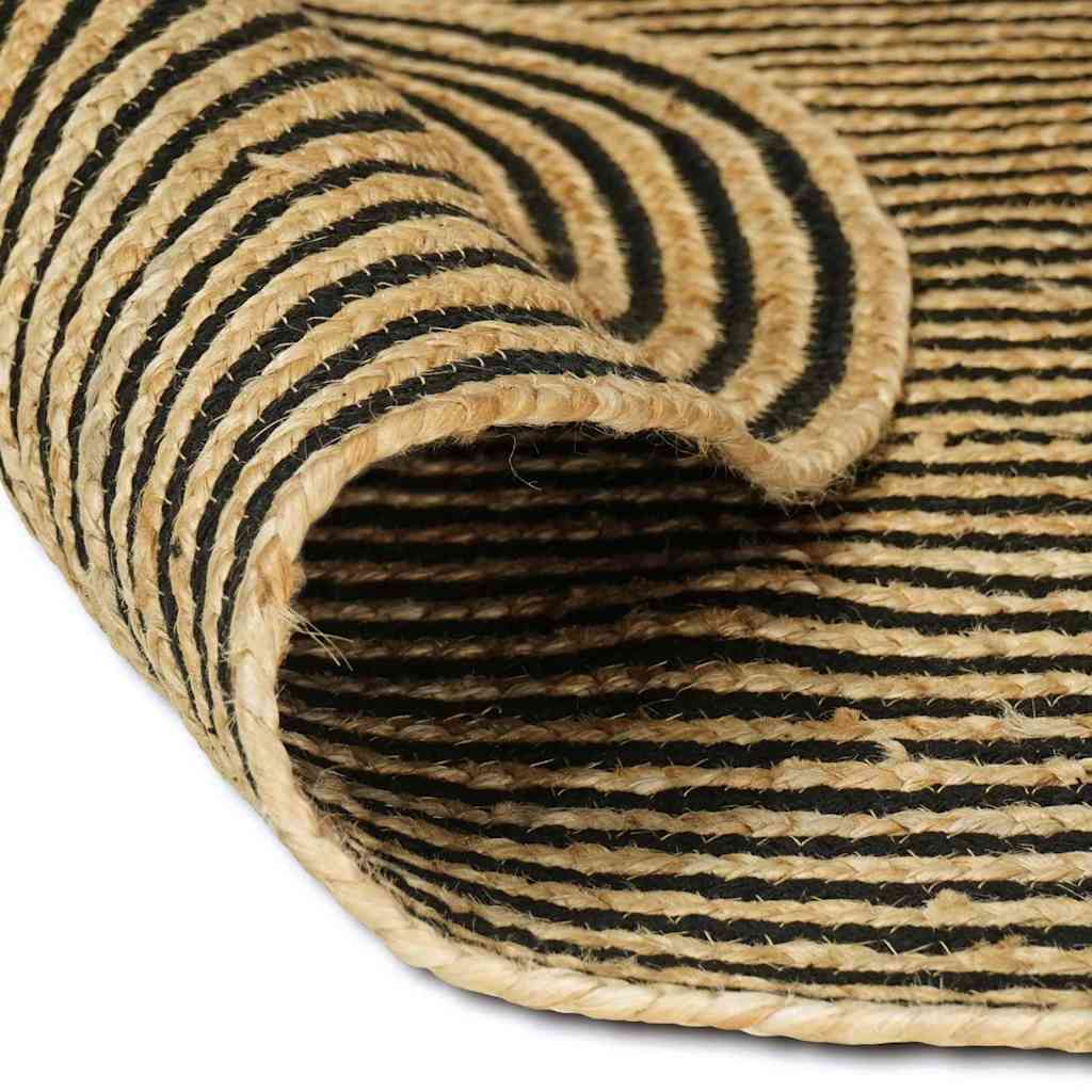 Vidaxl vloerkleed natuurlijk en zwart 152 x 245 cm jute