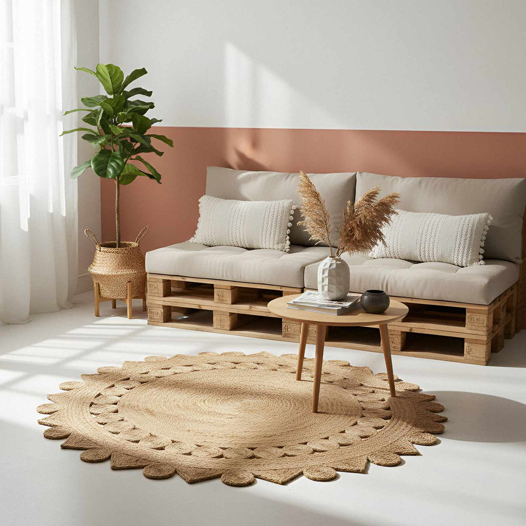 Vidaxl tapijt bruin ø 240 cm jute