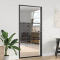 Vidaxl glazen deur fretwerk zwart 76 x 3.5 x 201.5 cm aluminium