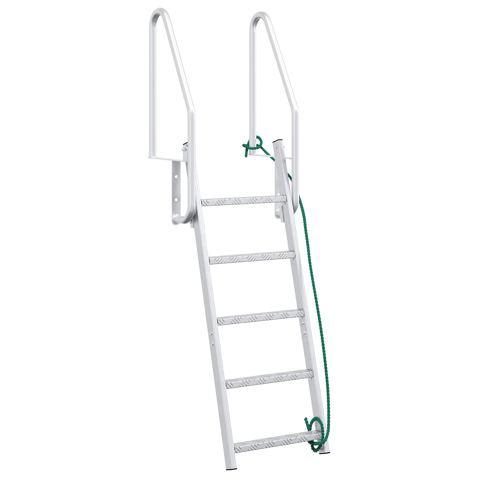 Vidaxl 5-treden haventrap zilver 58 x 77 x 191 cm aluminium