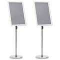 Vidaxl posterstandaards 2 pcs zilver 32.7 x 24 x 108 cm aluminium