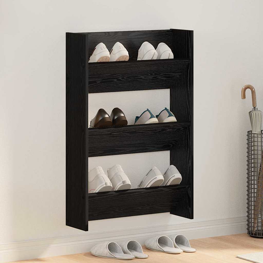 Vidaxl schoenenkast 60 x 18 x 90 cm bewerkt hout zwart eiken