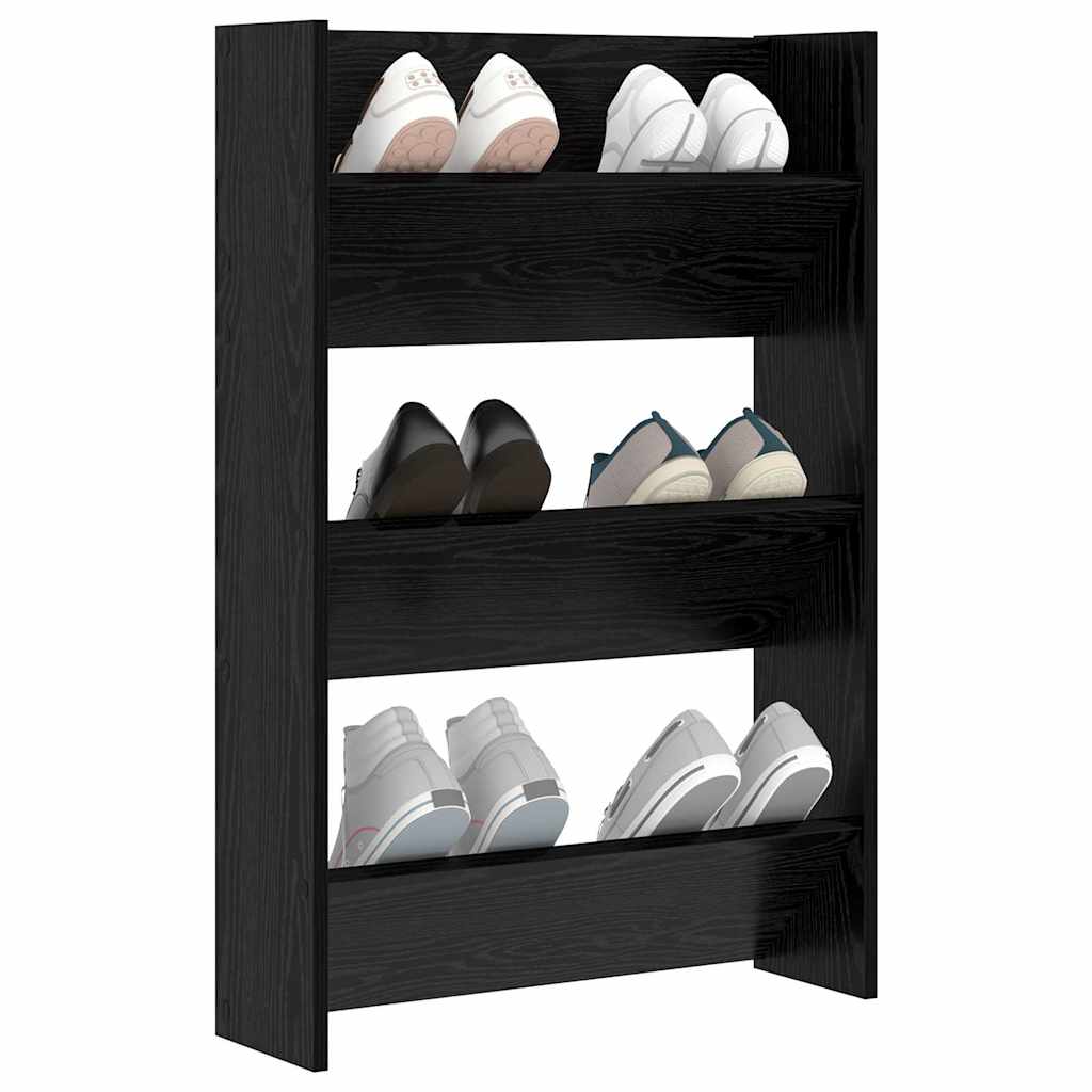 Vidaxl schoenenkast 60 x 18 x 90 cm bewerkt hout zwart eiken