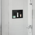 Vidaxl douche niche zwart 30 x 20 x 9,5 cm roestvrij staal