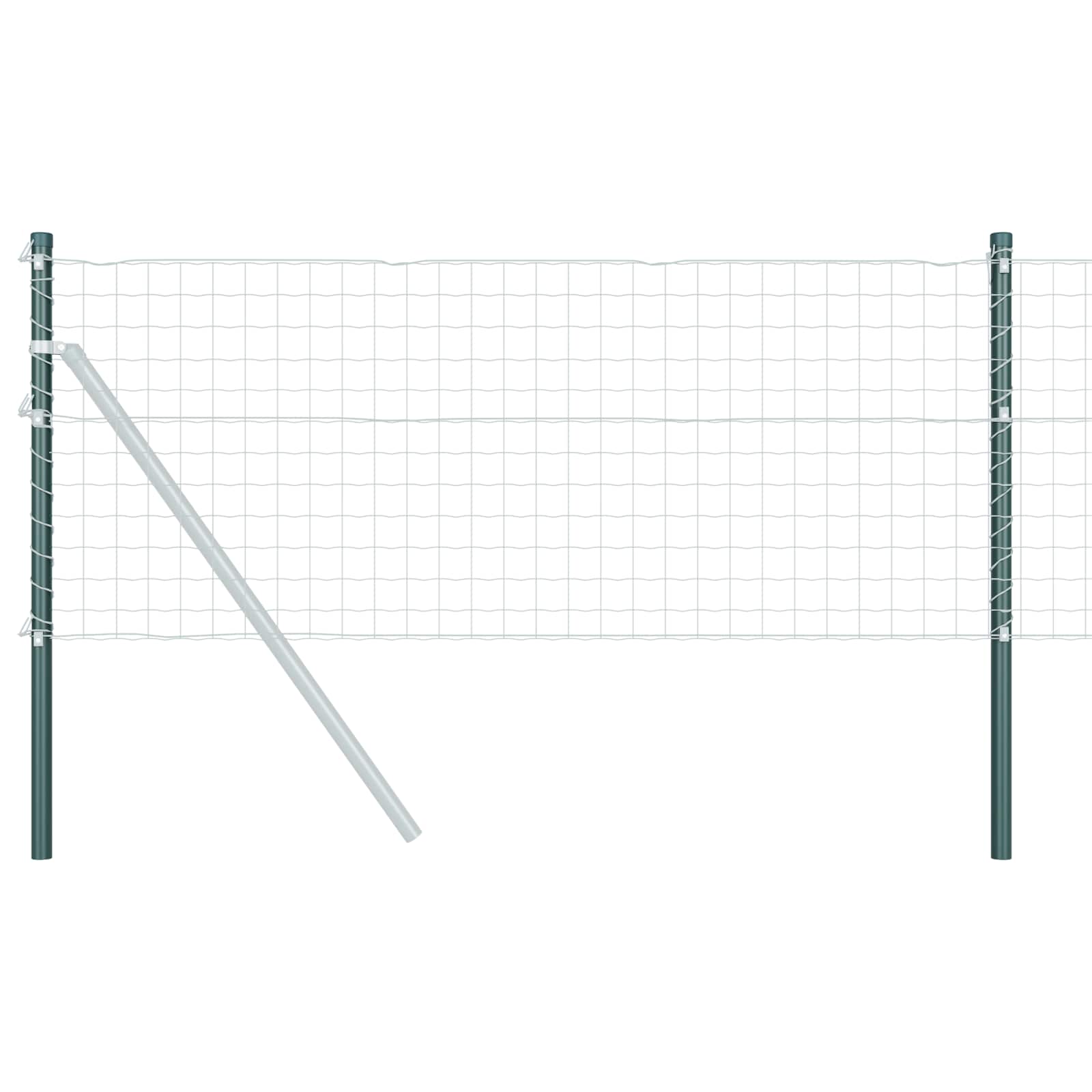 Vidaxl afrasteringspaal 2 pcs groen 90 cm poedergecoat staal