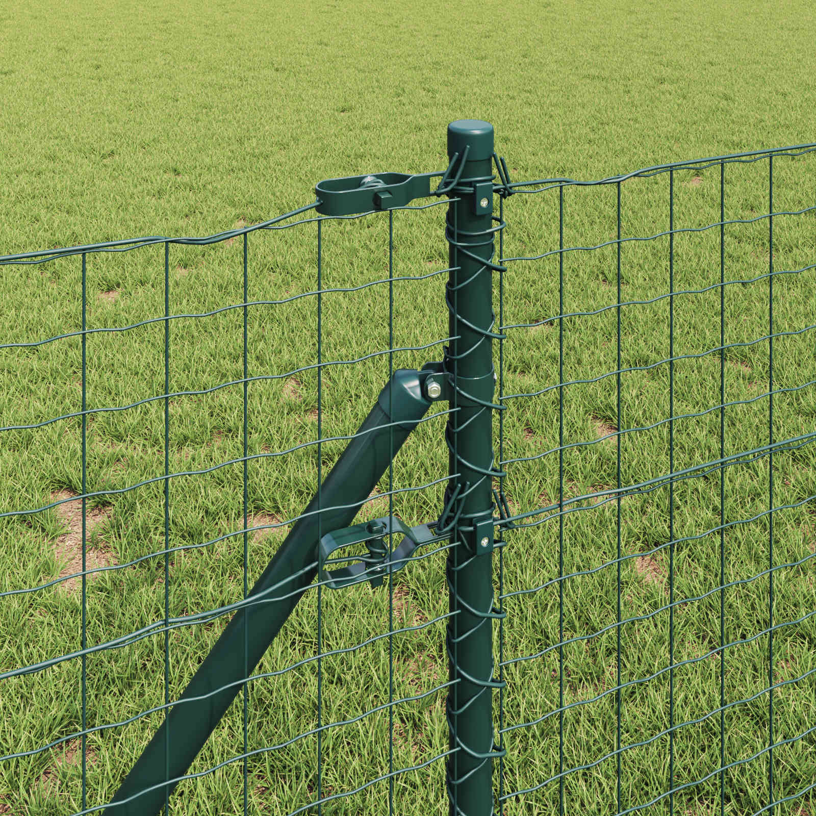 Vidaxl afrasteringspaal 2 pcs groen 100 cm poedergecoat staal