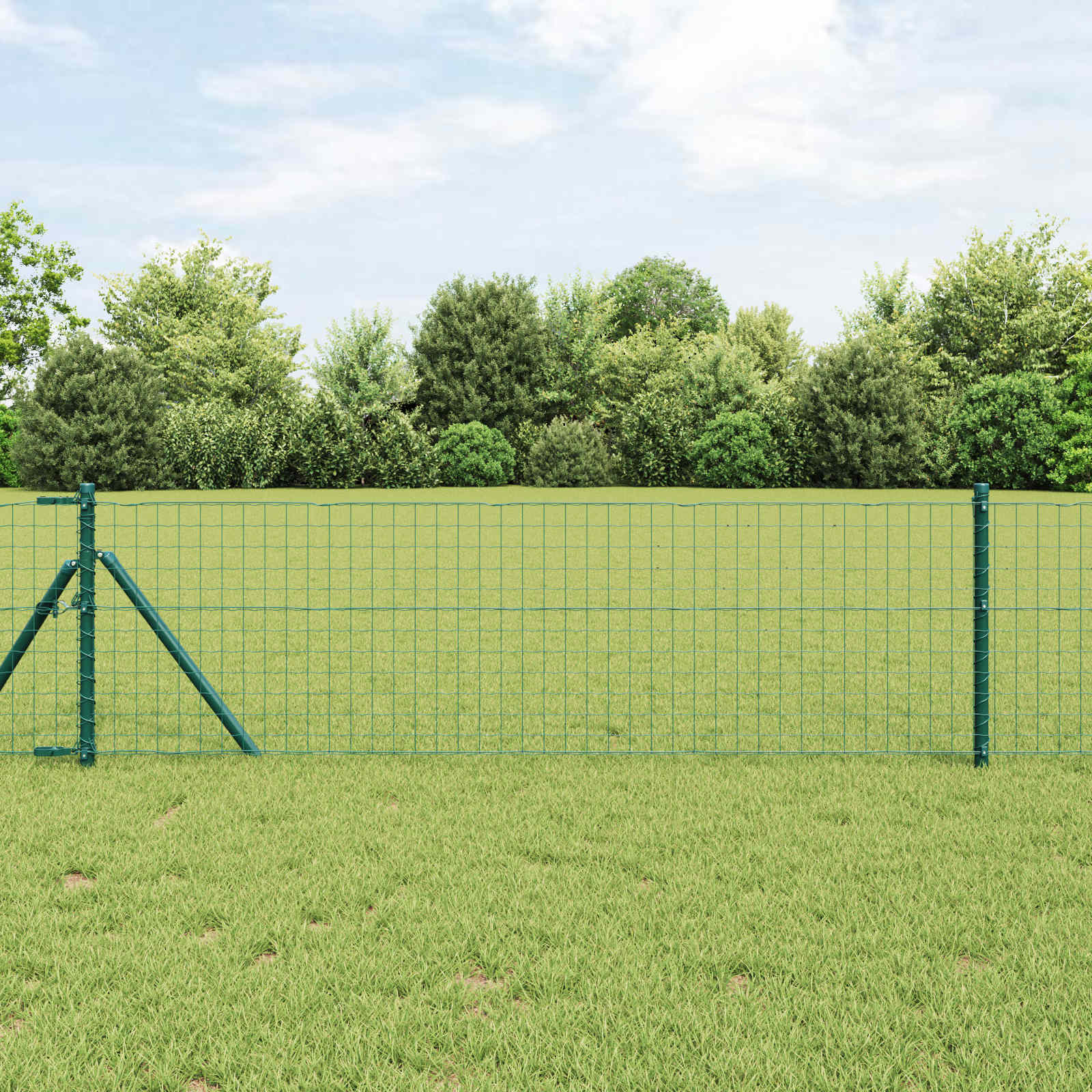 Vidaxl afrasteringspaal 2 pcs groen 120 cm poedergecoat staal
