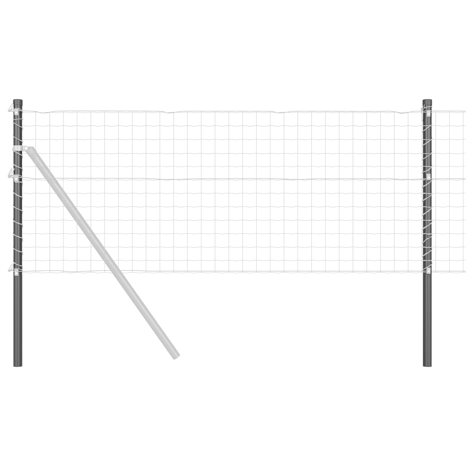 Vidaxl afrasteringspaal 12 pcs grijs 60 cm poedergecoat staal