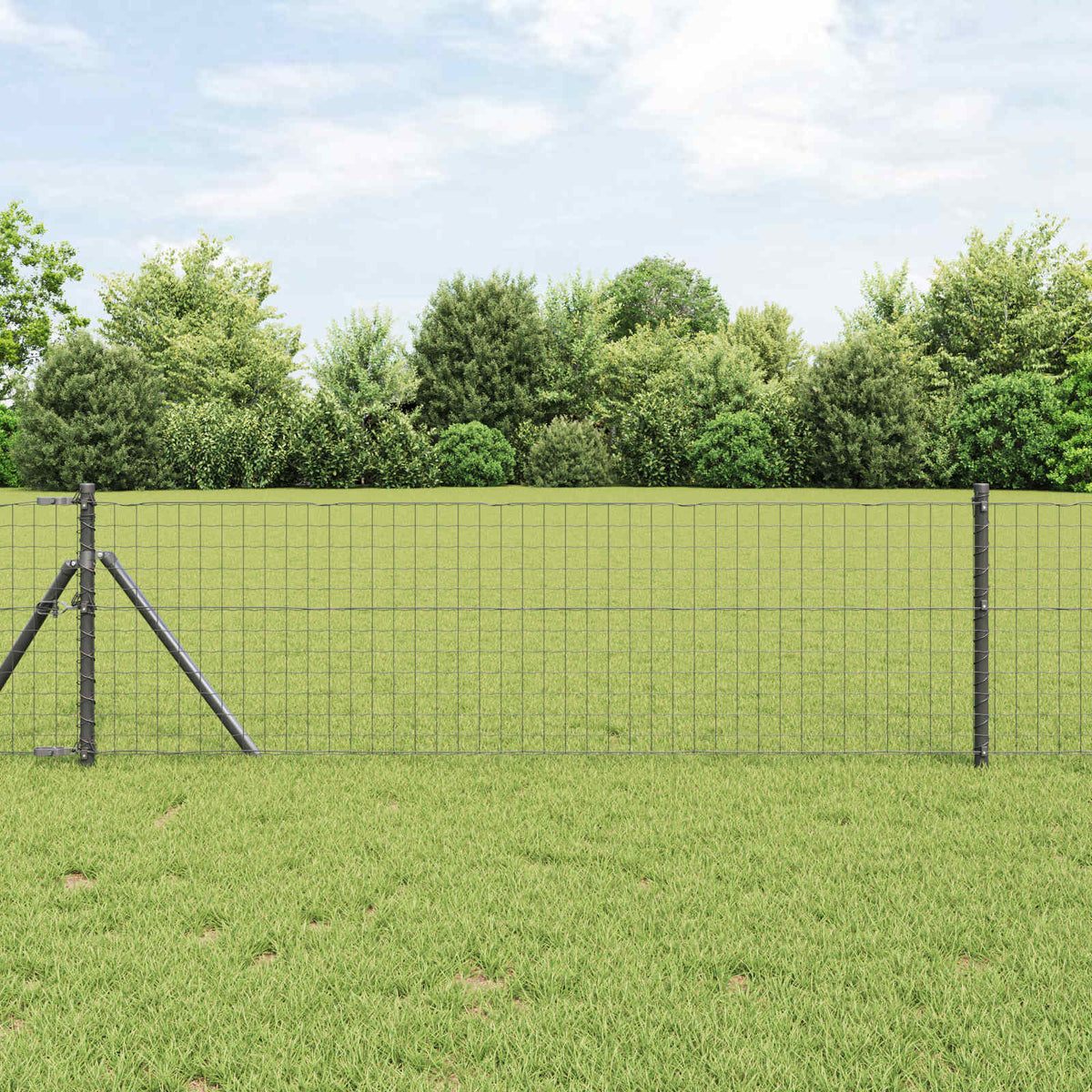 Vidaxl hekpaal 12 st grijs 70 cm poedergecoat staal