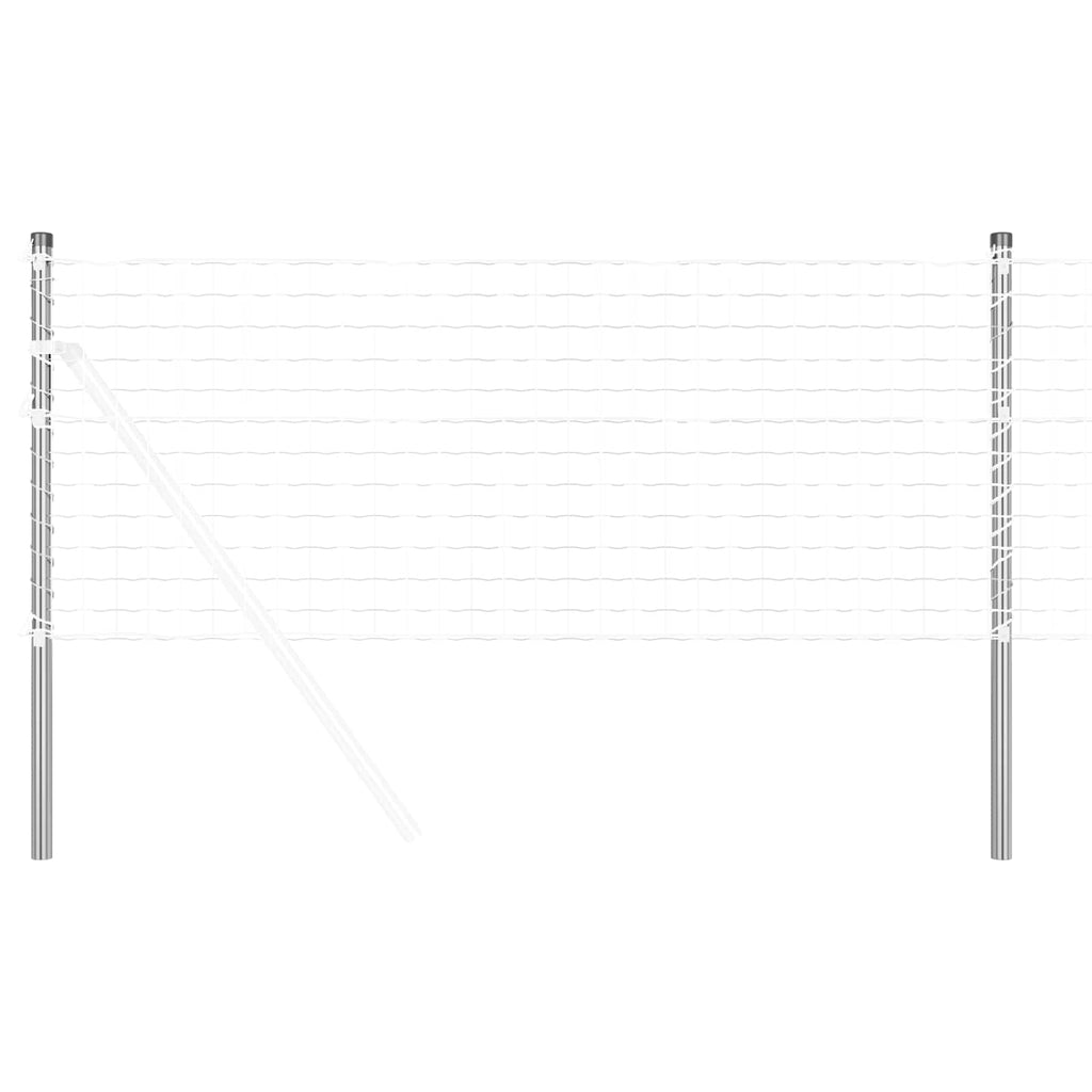 Vidaxl afrasteringspaal 2 pcs zilver 50 cm poedergecoat staal