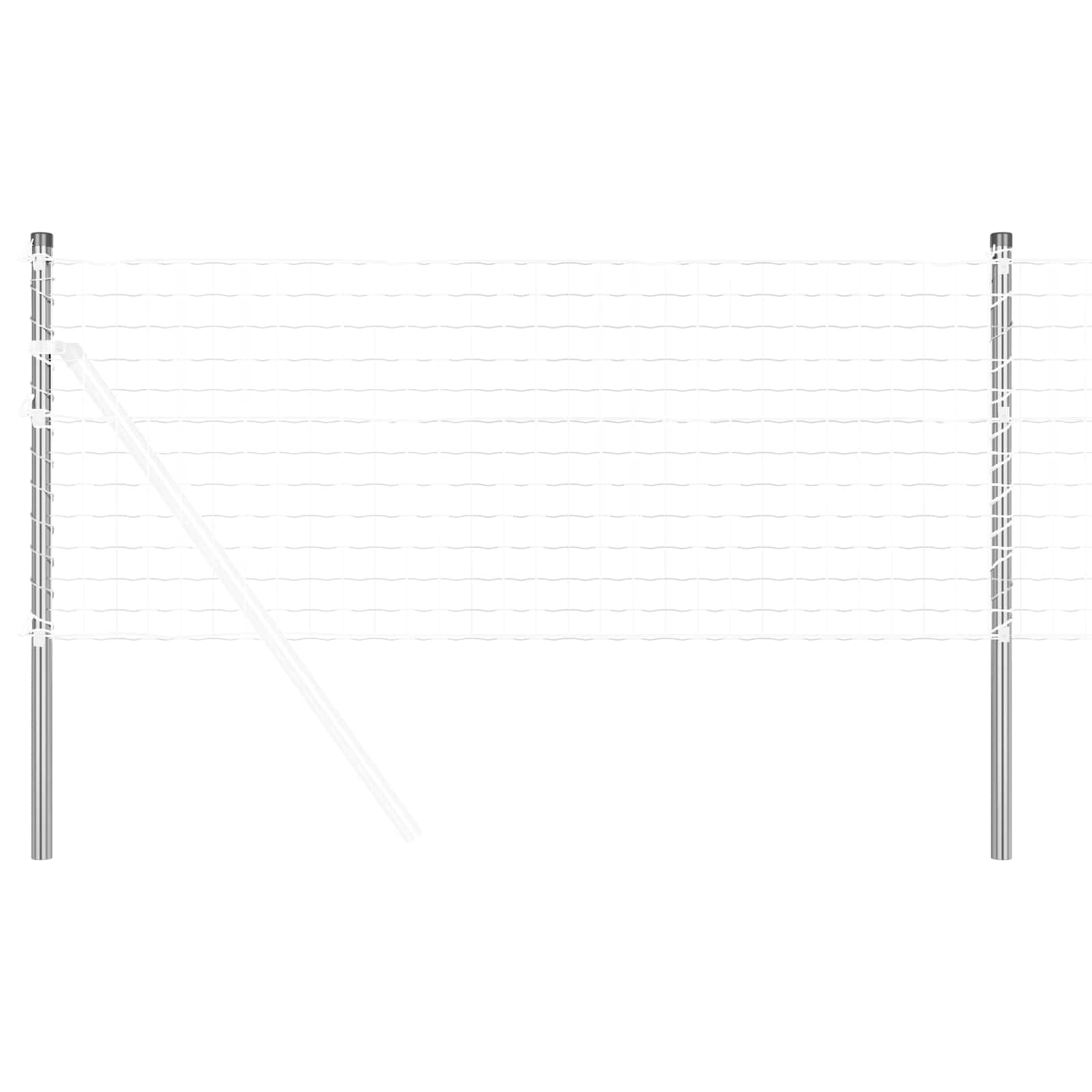 Vidaxl afrasteringspaal 2 pcs zilver 60 cm poedergecoat staal