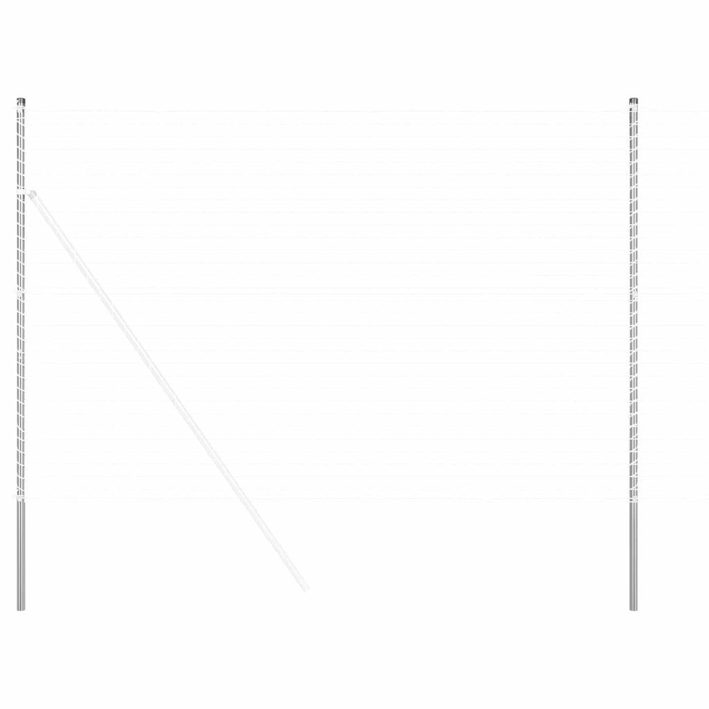 Vidaxl afrasteringspaal 2 pcs zilver poedergecoat staal