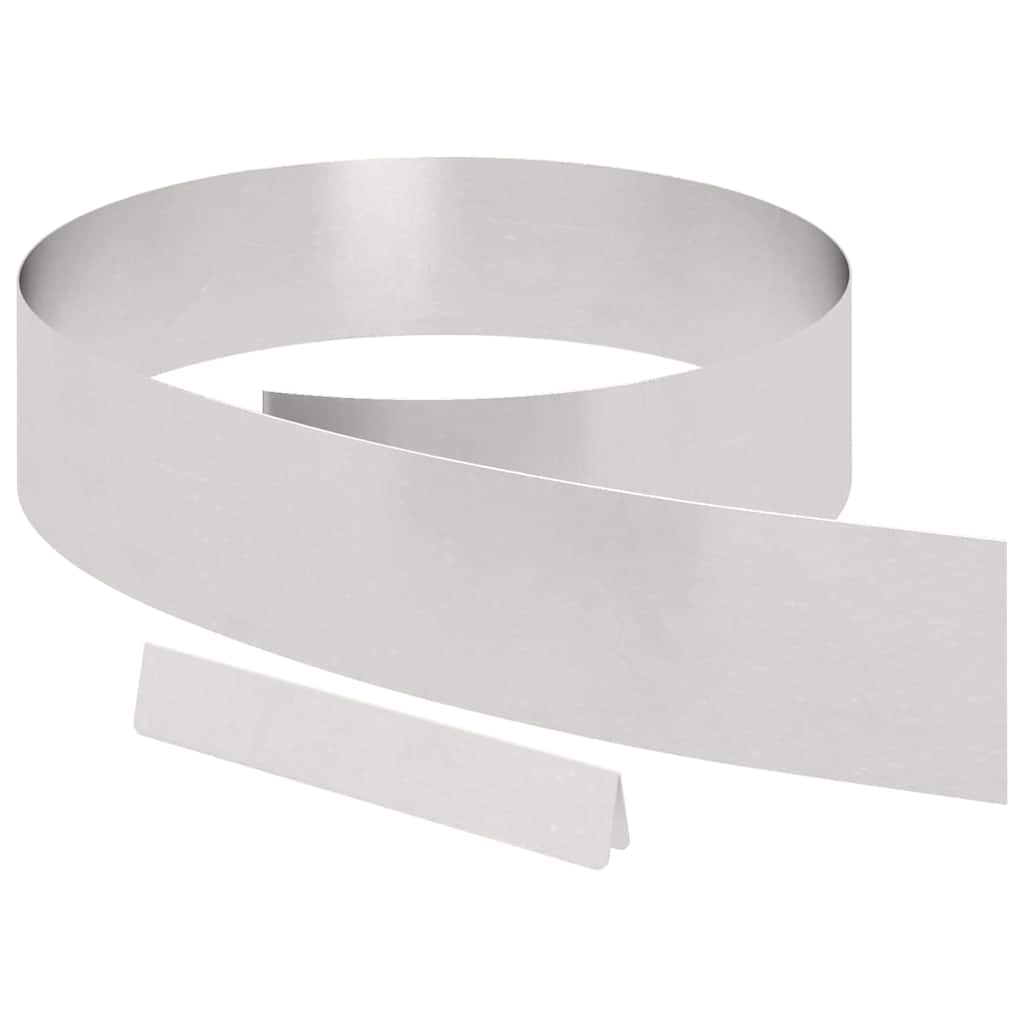 Vidaxl tuinrand zilver 450 x 0.05 x 15 cm roestvrij staal