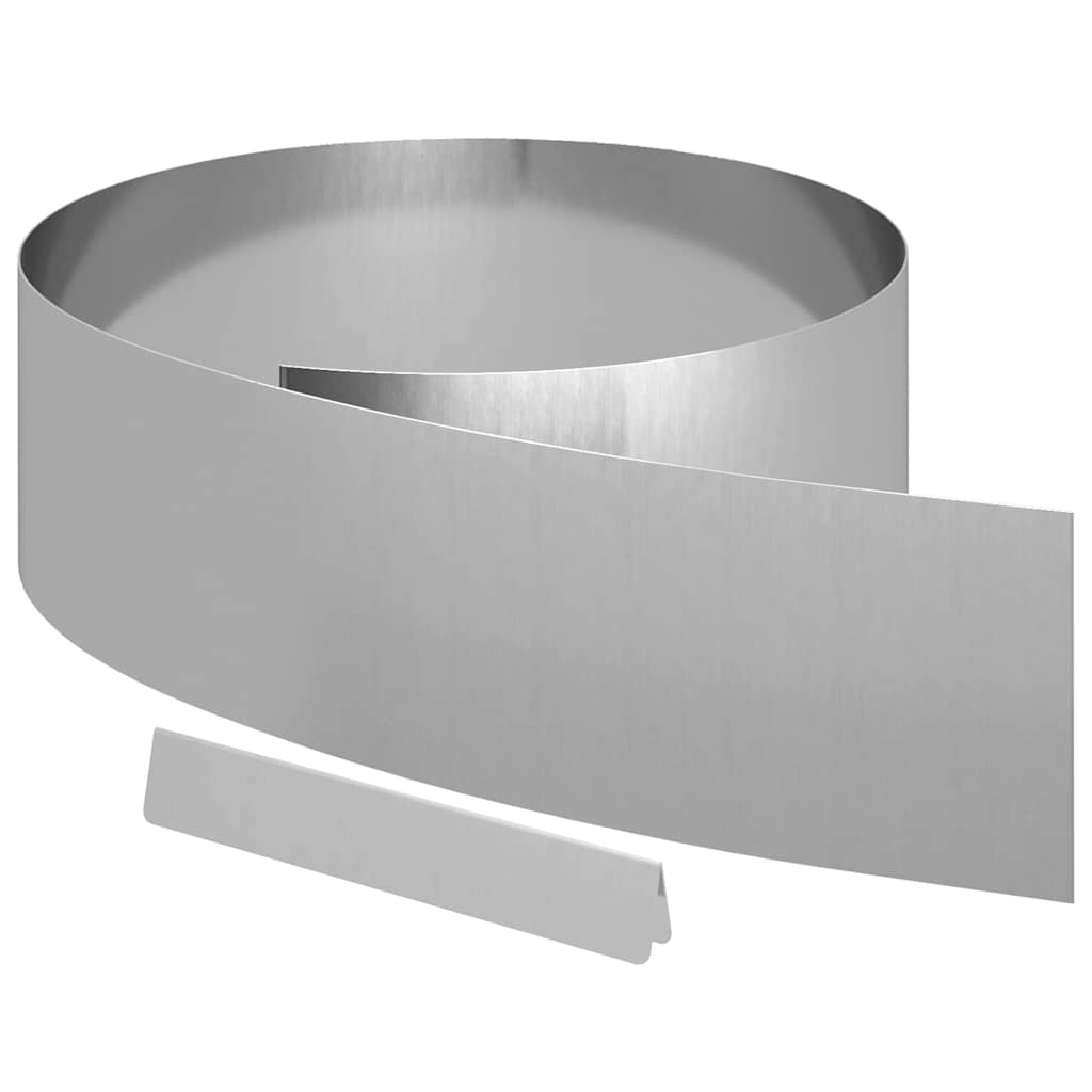 Vidaxl tuinrand zilver 450 x 0.05 x 15 cm gegalvaniseerd staal