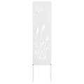 Vidaxl tuin privacy screen fretwerk wit 32 x 140 cm koudgewalst staal