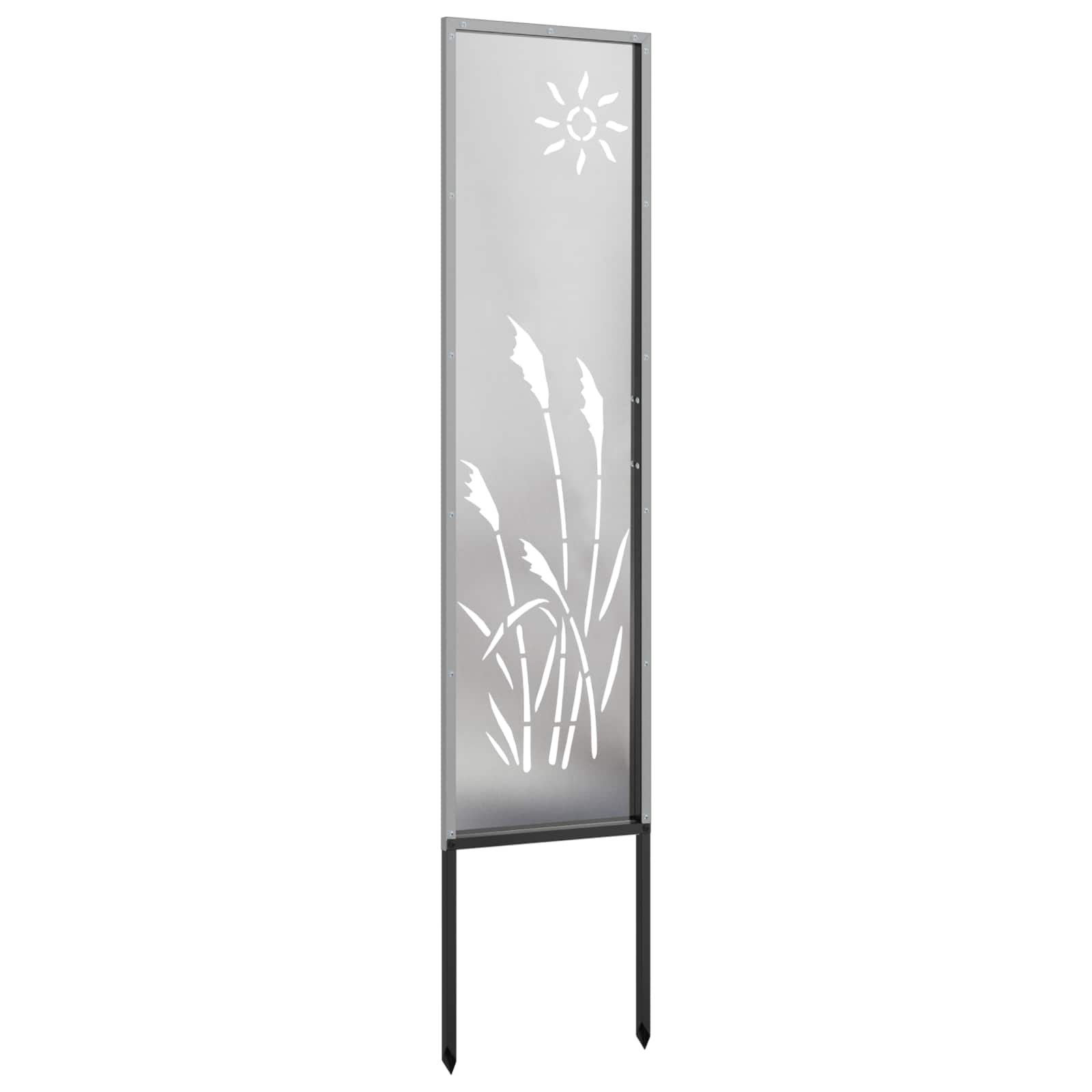 Vidaxl tuin privacy screen fretwerk zilver 32 x 140 cm roestvrij staal