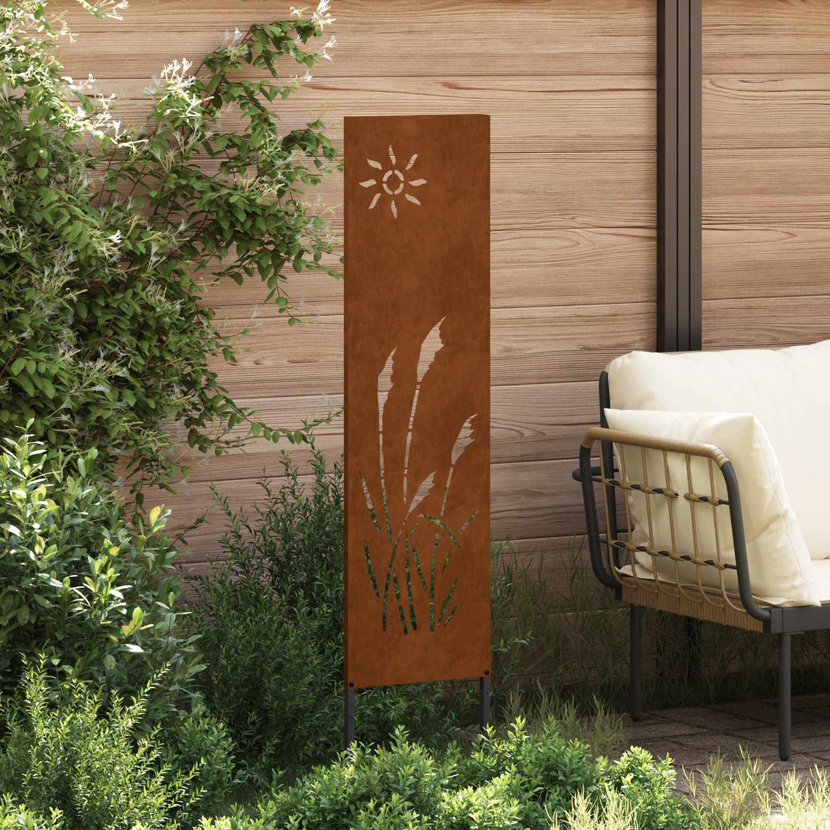 Vidaxl tuin privacy screen fretwerk roestig 32 x 140 cm weervast staal