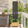 Vidaxl tuin privacy screen bloemen zwart 32 x 140 cm koudgewalst staal