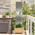 Vidaxl tuin privacy screen fretwerk zilver 32 x 140 cm roestvrij staal