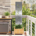 Vidaxl tuin privacy screen bloemen zilver 32 x 140 cm roestvrij staal