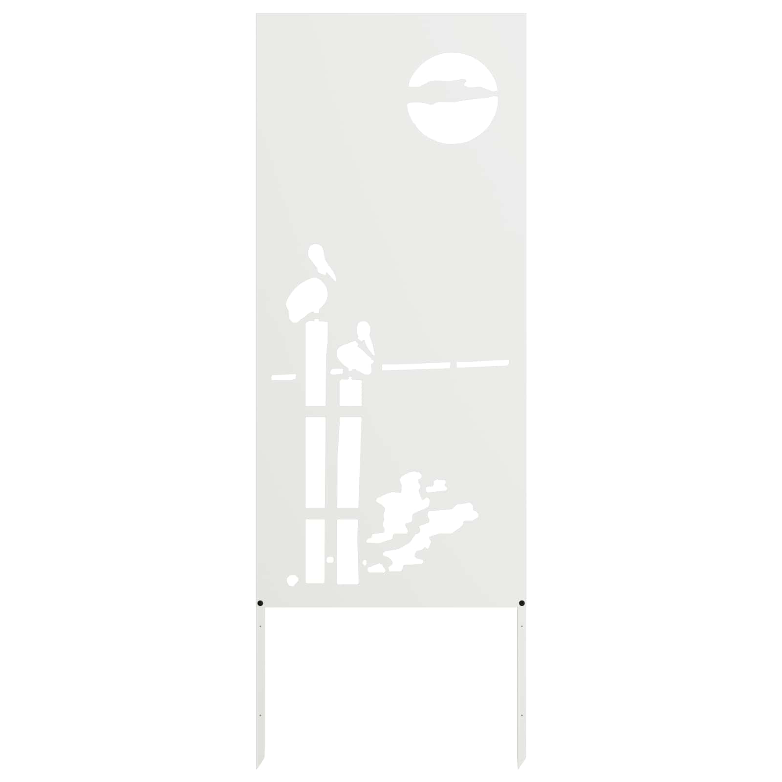 Vidaxl tuin privacy screen fretwerk wit 50 x 140 cm koudgewalst staal
