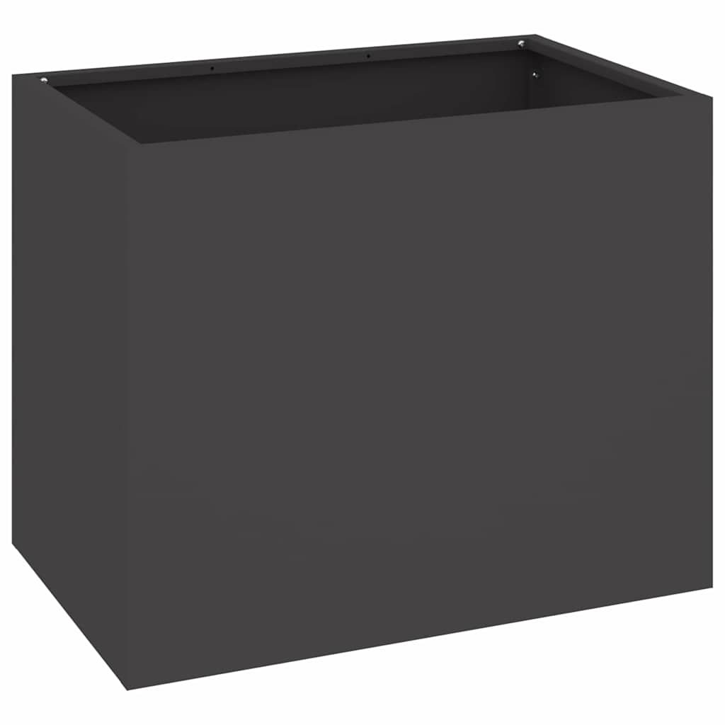 Vidaxl tuin bloempot zwart 50 x 32 x 40 cm koudgewalst staal
