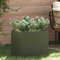 Vidaxl tuin bloempot olijfgroen 50 x 32 x 40 cm koudgewalst staal