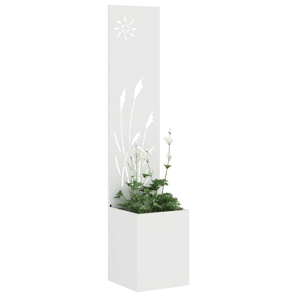 Vidaxl tuin privacy screen wit 32 x 32 x 150 cm koudgewalst staal