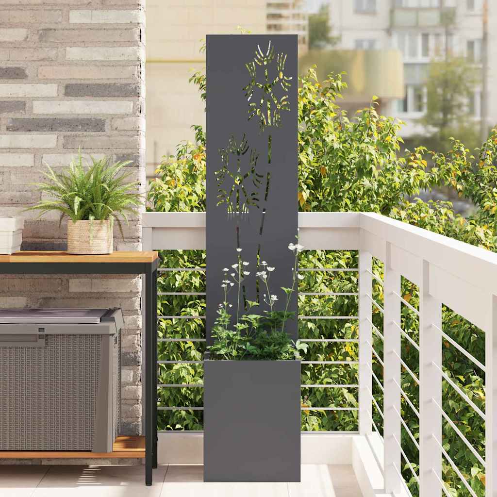 Vidaxl tuin privacy screen antraciet 32 x 140 cm koudgewalst staal