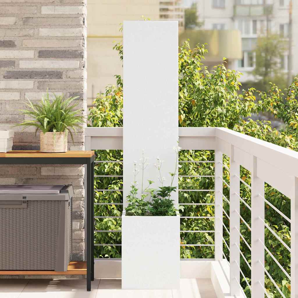 Vidaxl tuin privacy screen fretwerk wit 32 x 140 cm koudgewalst staal