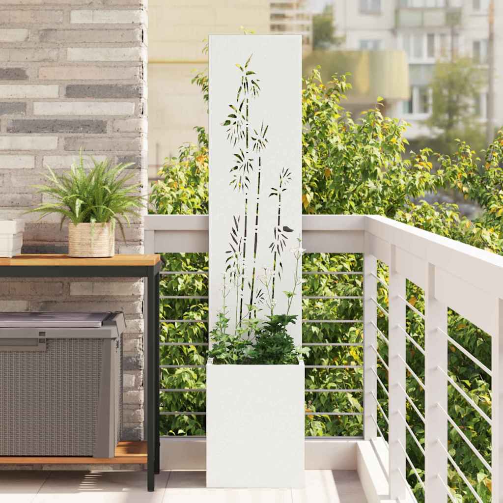Vidaxl tuin privacy screen wit 32 x 32 x 150 cm koudgewalst staal